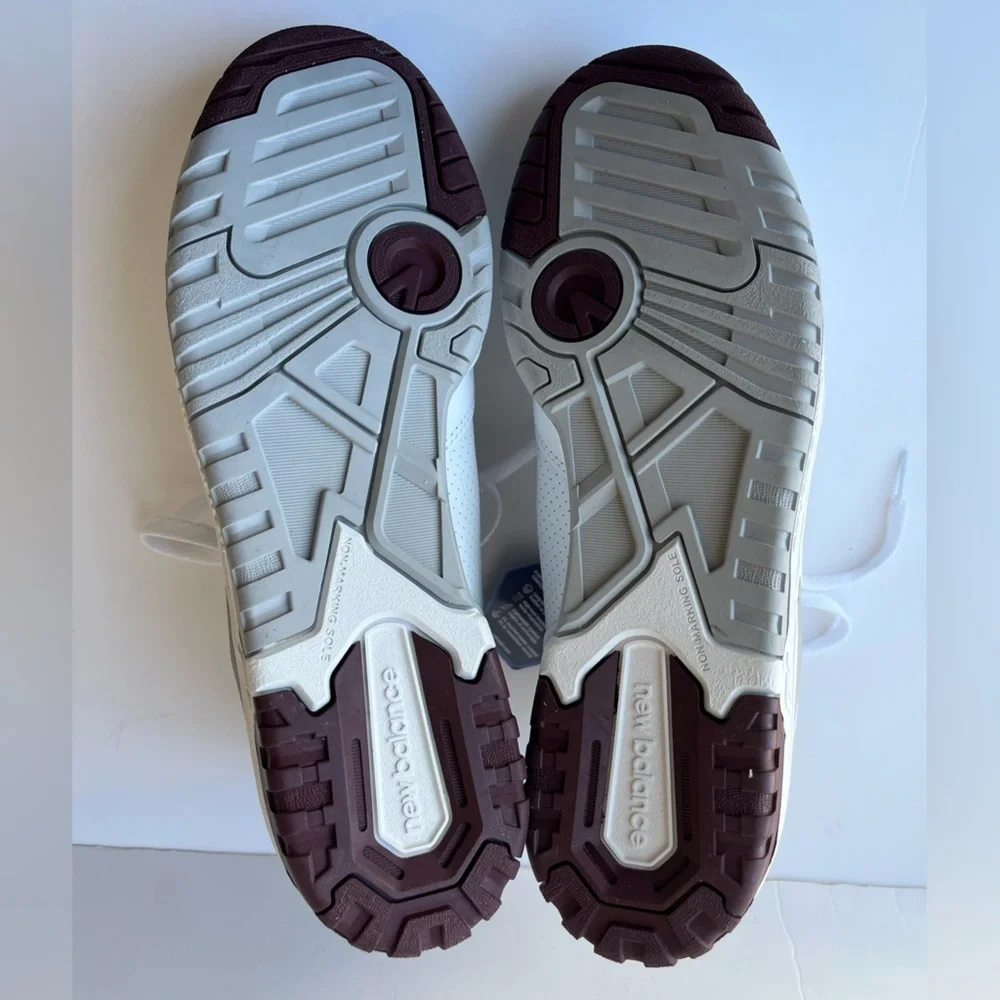 New Balance 650 White Burgundy High Top Sneakers Men 9.5 Women 11